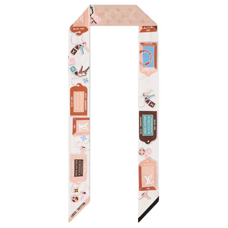 LOUIS VUITTON Silk Scarves Women's White