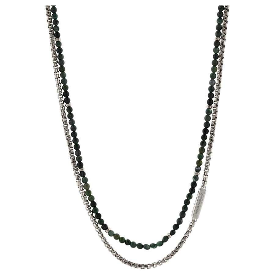 EMPORIO ARMANI Stainless Steel Necklaces Men's Silver/Green
