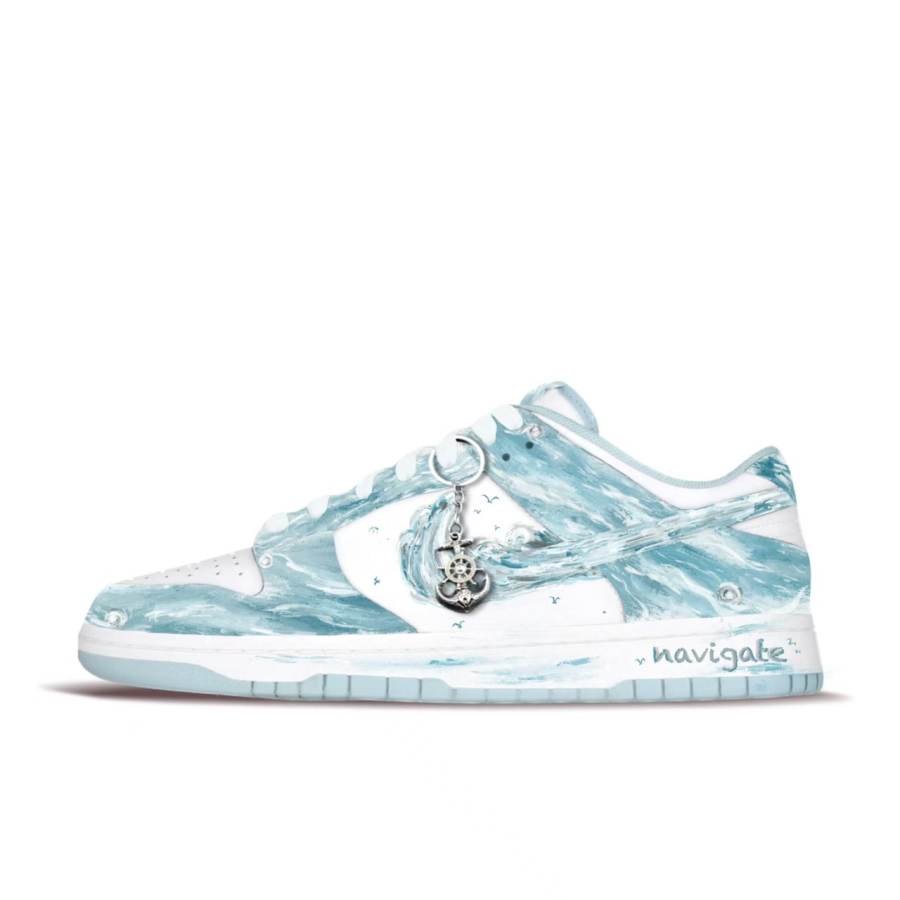 Nike Nike Dunk Slip Resistant, Abrasion Resistant, Lightweight Low top Casual Skate Shoes Unisex Blue Green