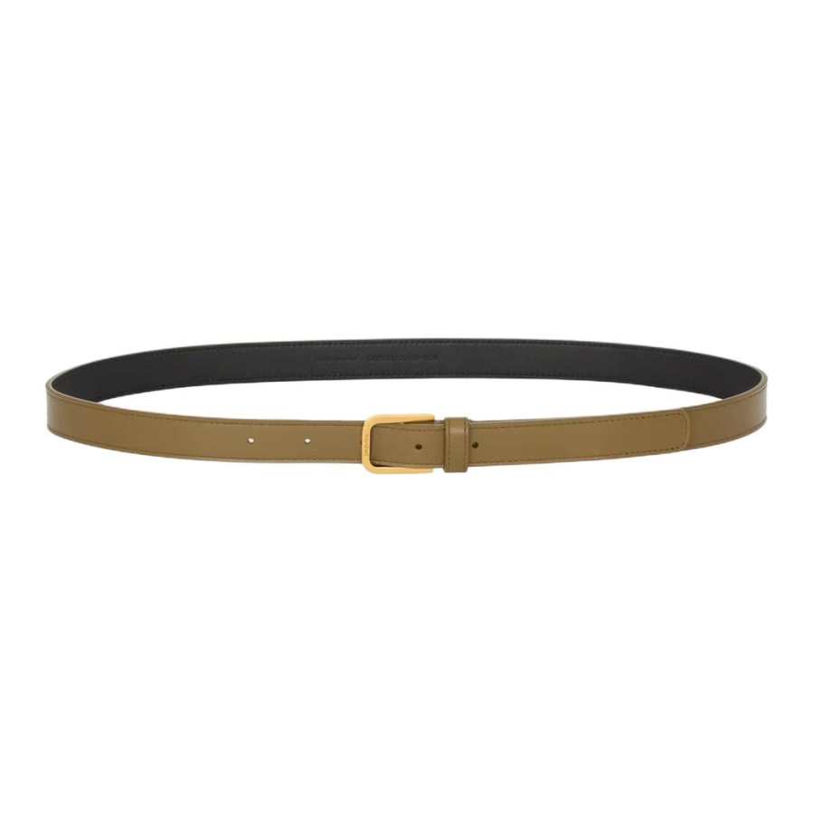 SAINT LAURENT SAINT LAURENT Leather Belts Unisex Gray Tone Blue Green Width 2cm