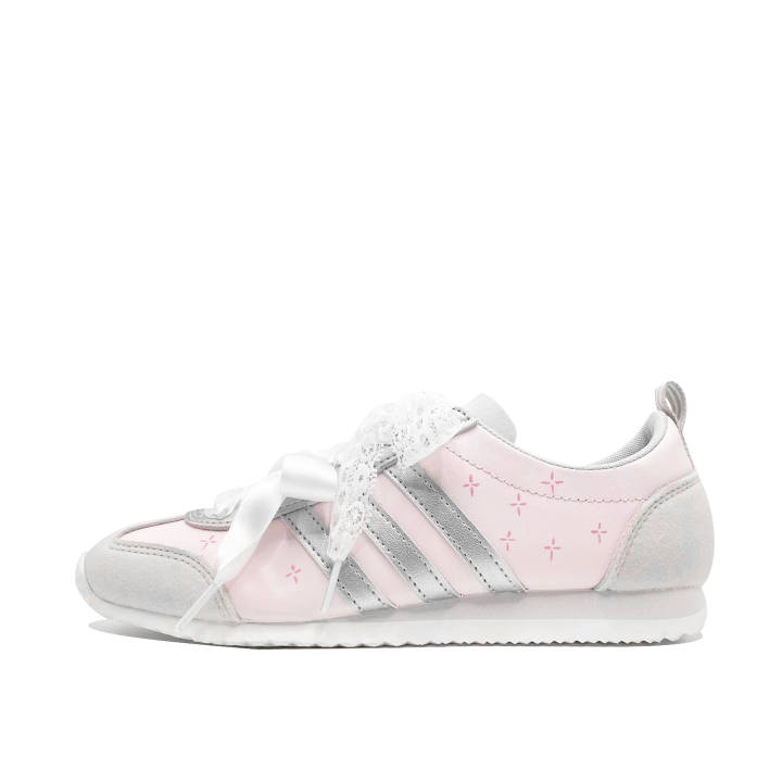 Adidas Adidas VS JOG 2.0 Ballet Sweet Dream Coverage Slip Resistant Abrasion Resistant German Army Trainers Unisex Pink Silver