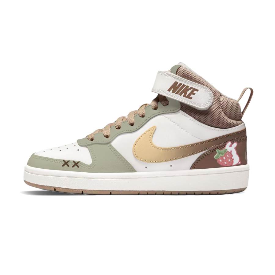Nike Nike Court Borough Strawberry Guava Synthetic Leather Slip Resistant Cushioning Abrasion Resistant Support Mid top