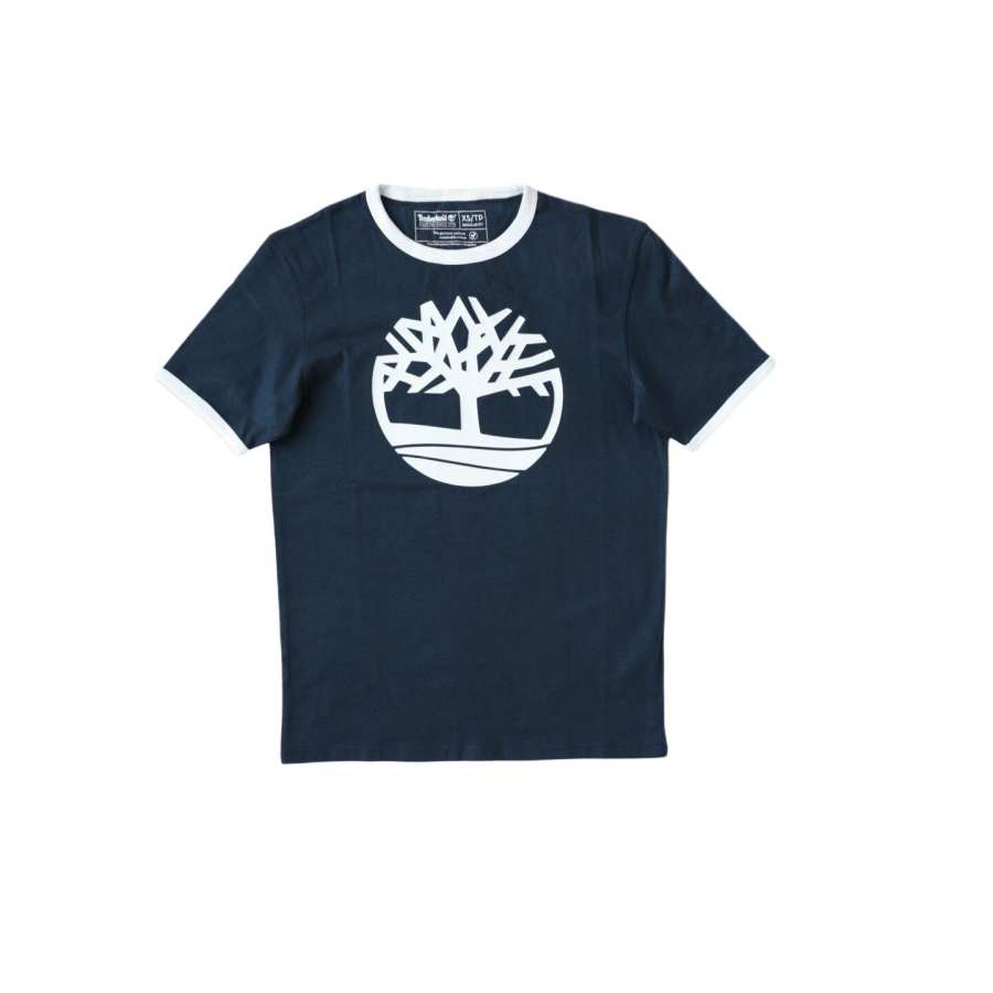 Timberland T Shirts Men's Dark Navy Blue 433 Crew Neck Moderate