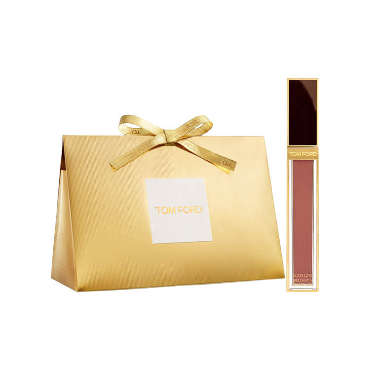 TOM FORD Black Gold Lip Mirror Square Tube Liquid Lipstick Shopping Bag Glossy Easy to Blend Glossy Lip 5.5ml