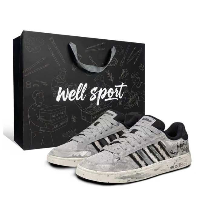 Adidas Adidas Gc Alpha Sk8 Solid Black Plaid, Individual Versatile Synthetic Leather Abrasion Resistant Slip Resistant Low top