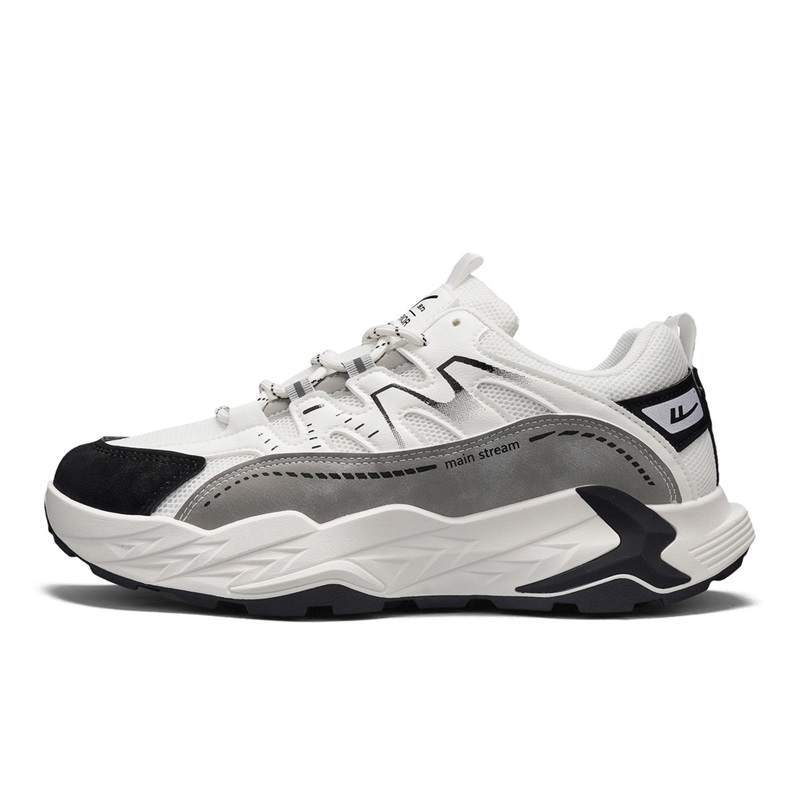 WARRIOR Warrior Cushioning Coverage Moisture Wicking Balance Abrasion Resistant Low top Chunky Sneakers Men's White Black Gray