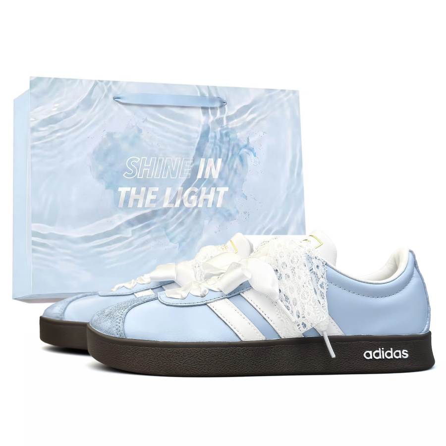 Adidas Adidas VL COURT 2.0 Milk Blue Ballet, Shopping Bag Slip Resistant Low top Skateboard Shoes Unisex