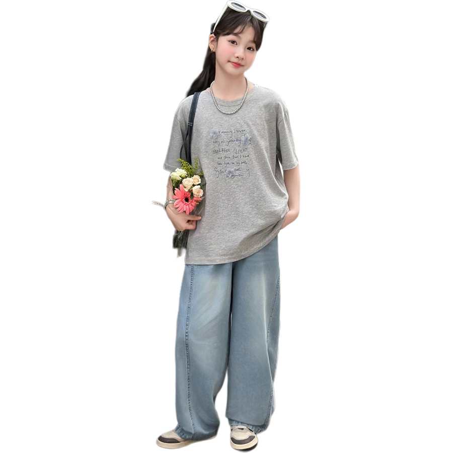 PLANDOO Kids T Shirts Crew Neck Moderate Non Stretch
