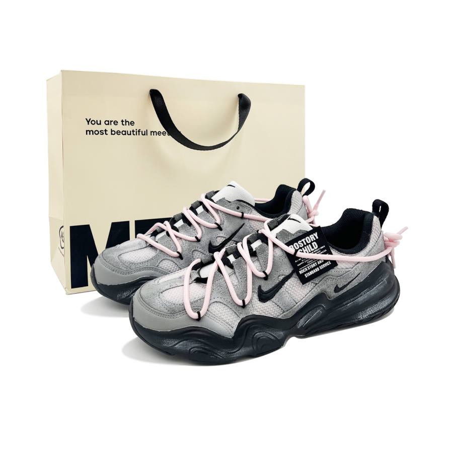Nike Nike Tech Hera Gray Pink Berry, Special Shopping Bag, Premium Niche, Deconstruction Suede Casual Shoes Women's