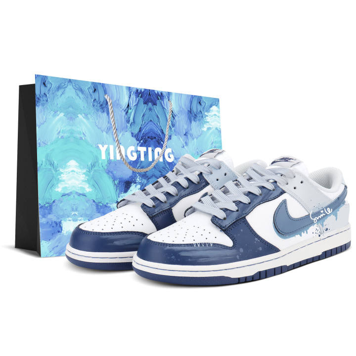 Nike Nike Dunk Low top Skateboard Shoes Men's White Blue
