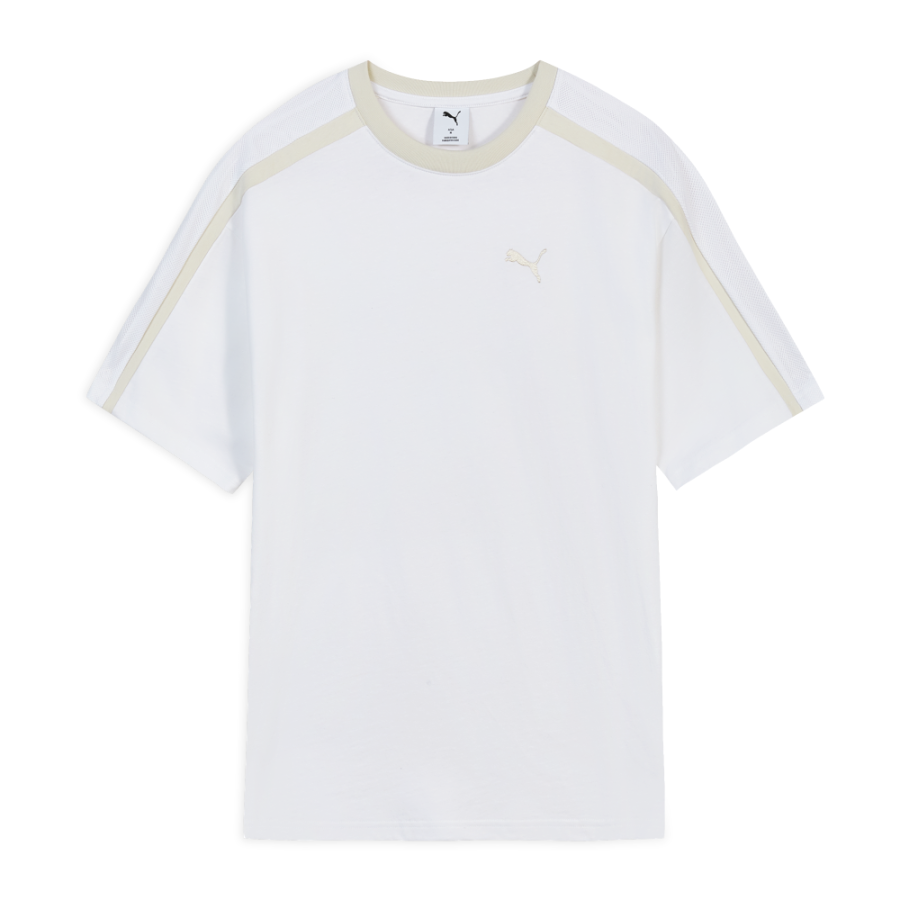 PUMA T7 T Shirts Men's Puma White Crew Neck Moderate