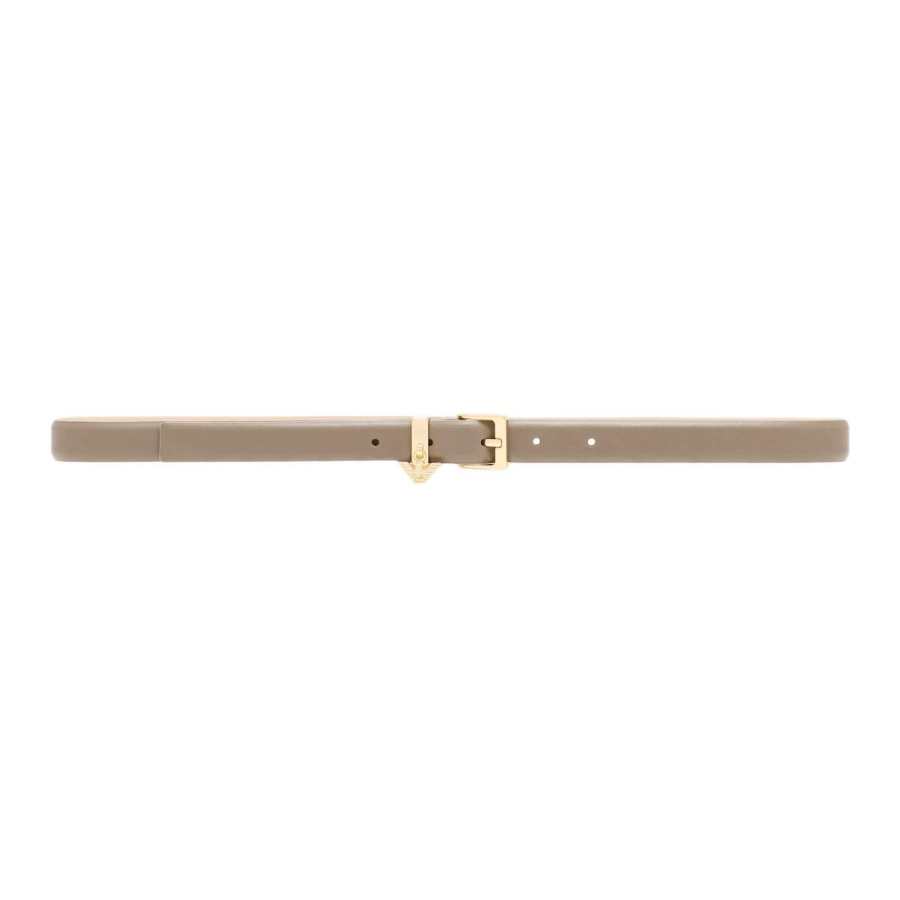 EMPORIO ARMANI Cow Leather Belts Women's Light Umber Width 2cm