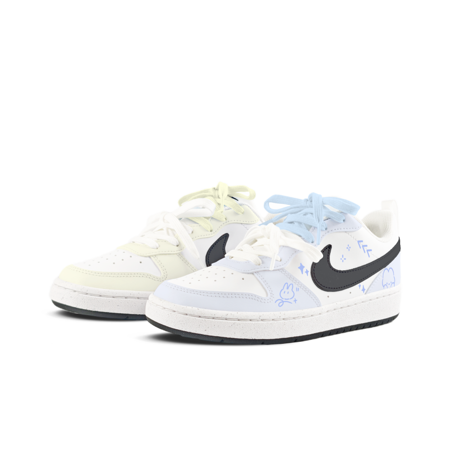 Nike Nike Court Borough Blue Yellow Rabbit Kids' Skateboarding Shoes Teenagers