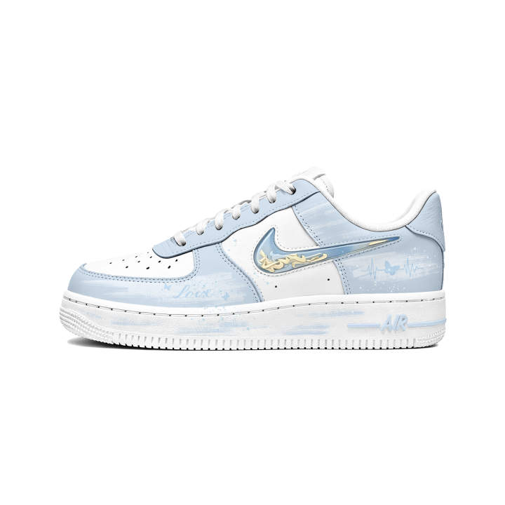 Nike Nike Air Force 1 Lv8 3 Time Lover Cushioning Lightweight Low top Skateboard Shoes Women's Blue