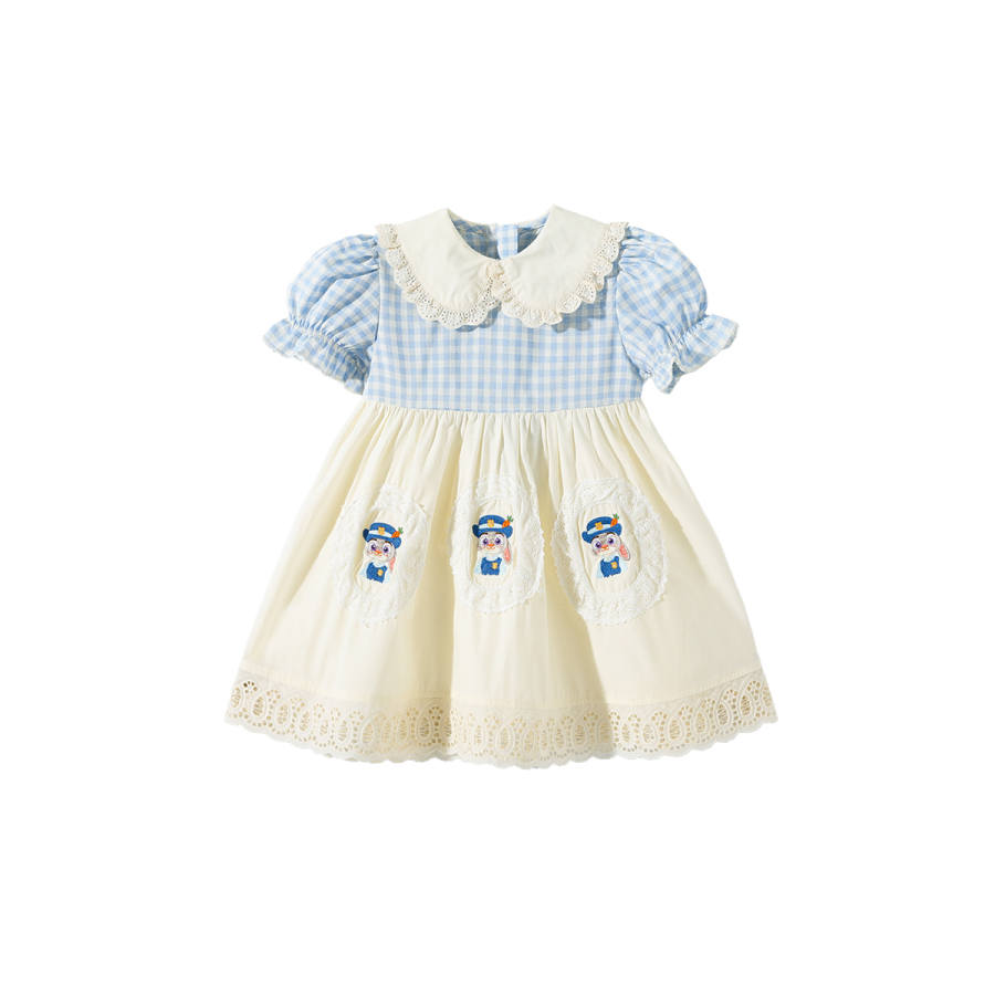 Disney Dress 2026 Summer Blue Plaid Kids'