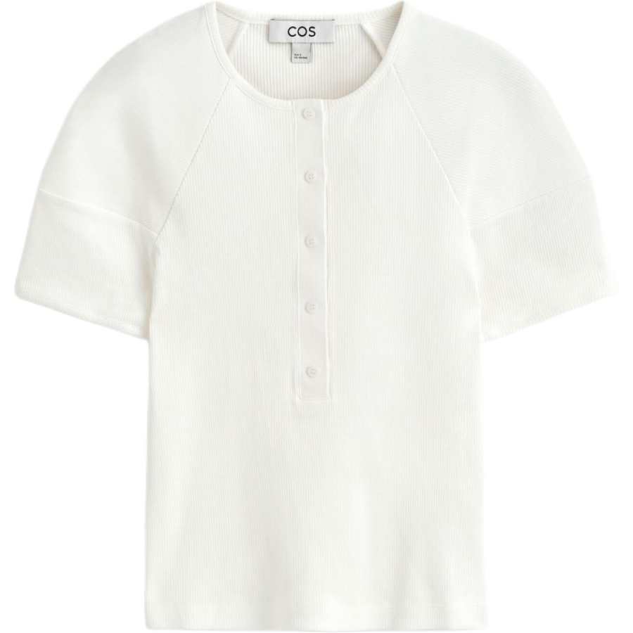 COS Knitwear Women's Milk White Henry Collar Moderate
