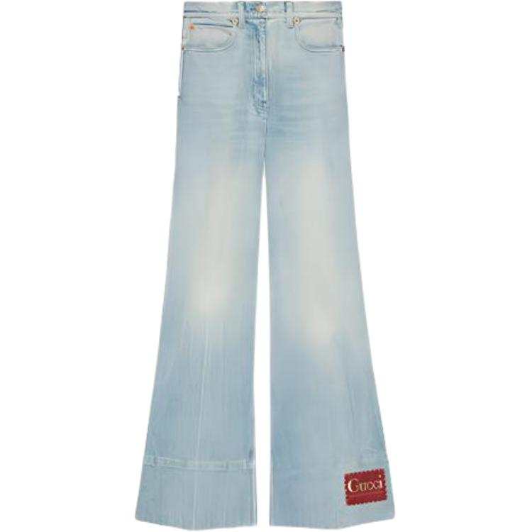 GUCCI Zipper Detail Denim Jacket 'Blue/Mix'