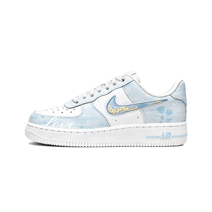 Nike Nike Air Force 1 Lv8 3 Rose Appointment Cushioning Lightweight Low top Skateboard Shoes Women's Blue