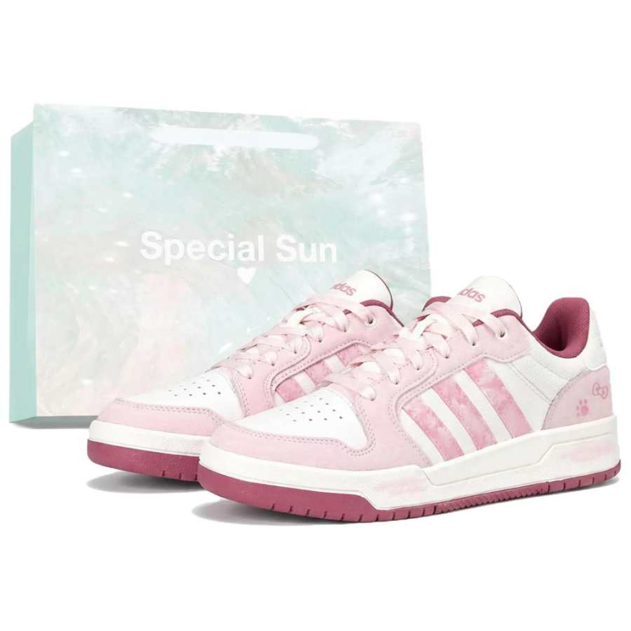 Adidas Adidas ENTRAP Pink Fluffy Kitten Slip Resistant Abrasion Resistant Low top Skateboard Shoes Unisex Pink