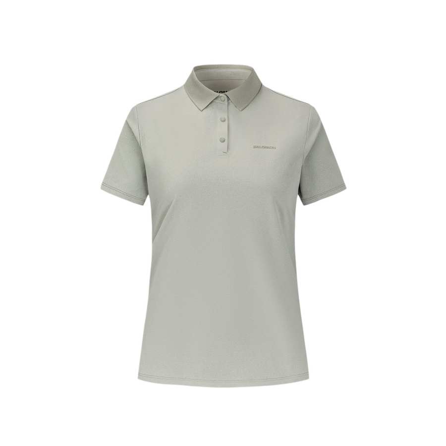 SALOMON Polo Shirts Women's Seaweed Green Lapel Moderate