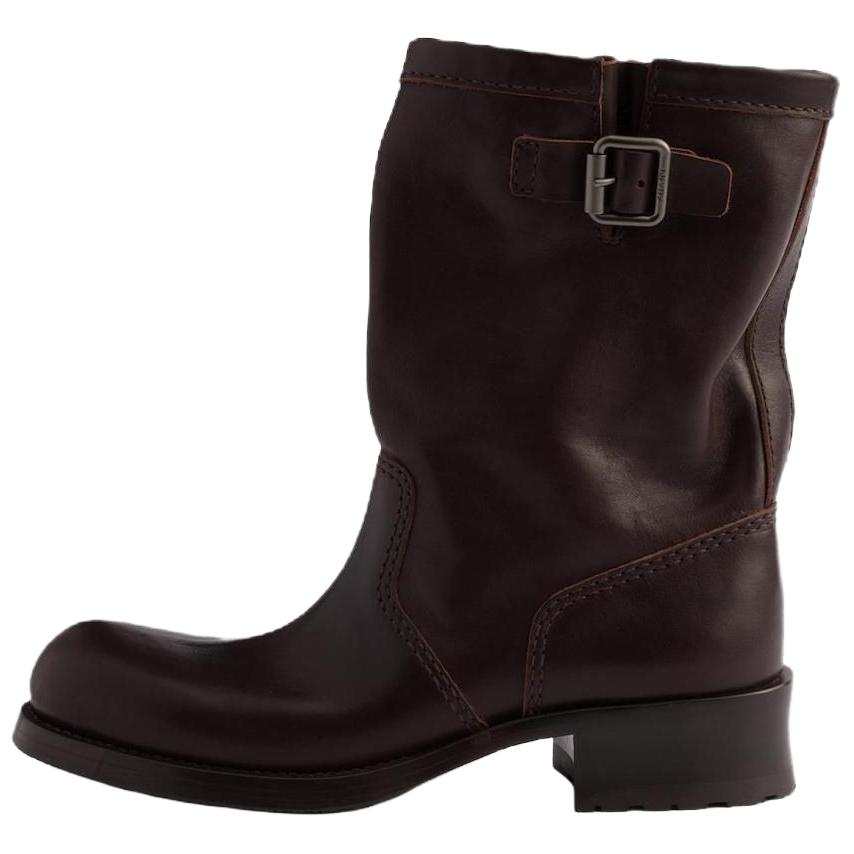 PRADA PRADA Ankle Boots 4cm Women's Dark Brown