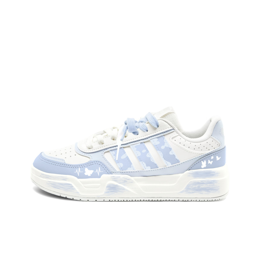 Adidas Adidas Lite Baller 1.5 Dot Dark Blue Butterfly Skateboard Shoes Women's White Blue