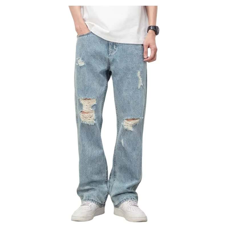 GAGGU Jeans Men's Blue Thin Straight Fit Pants