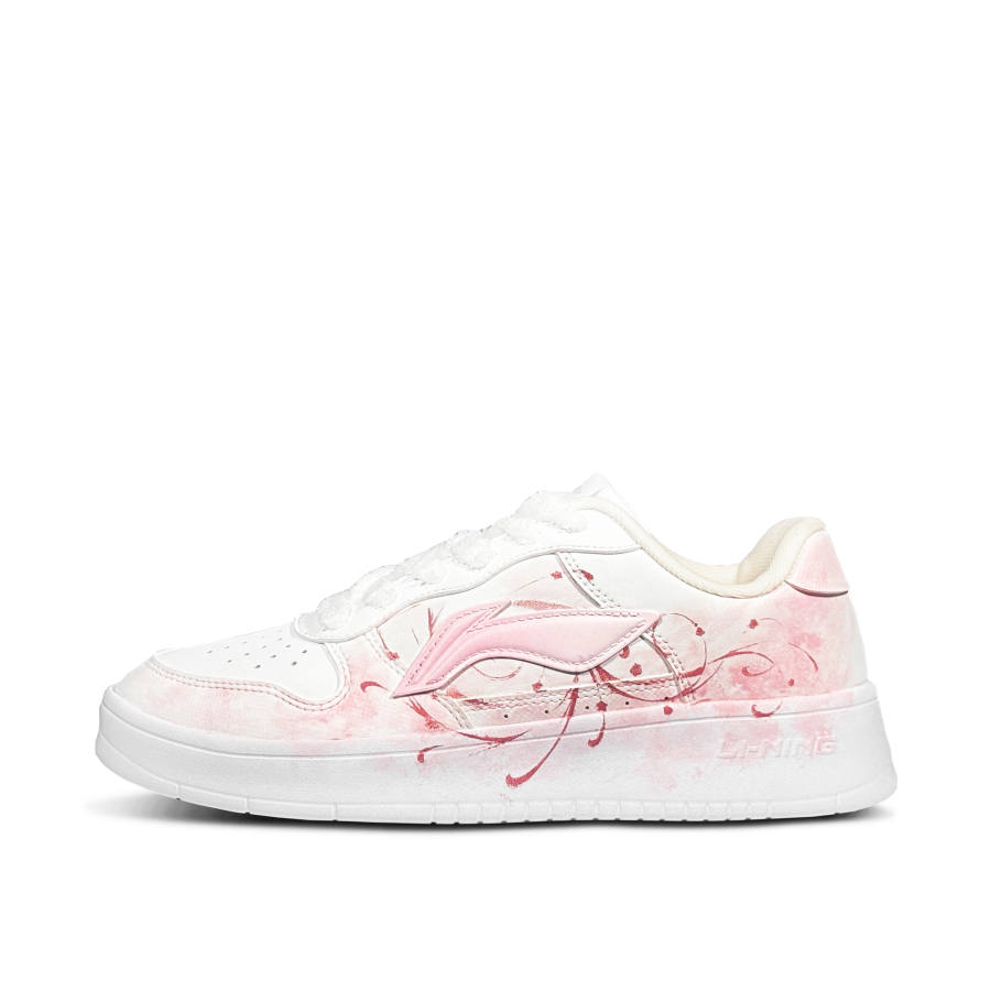 Li-Ning Li Ning Floating Boat Cloud Catkin Dream Slip Resistant Abrasion Resistant Low top Skateboard Shoes Women's Pink White