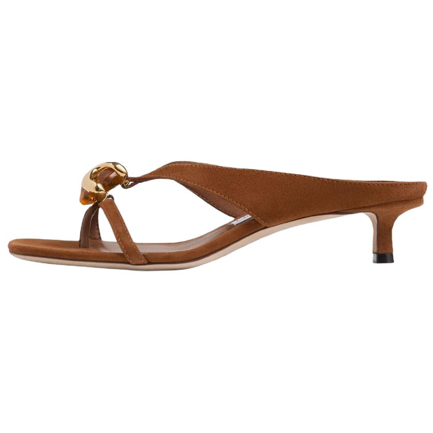 Jimmy Choo Flip Flops Women's Tan Patchwork Amber