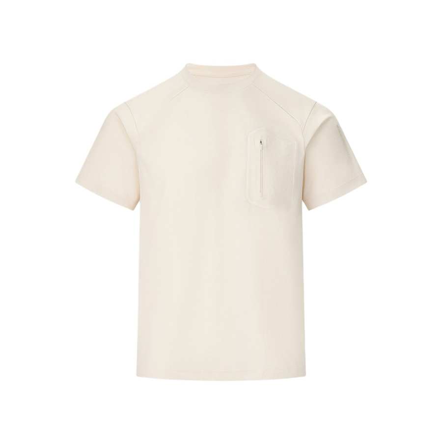 SALOMON T Shirts Men's White Gray Hat Crew Neck Moderate
