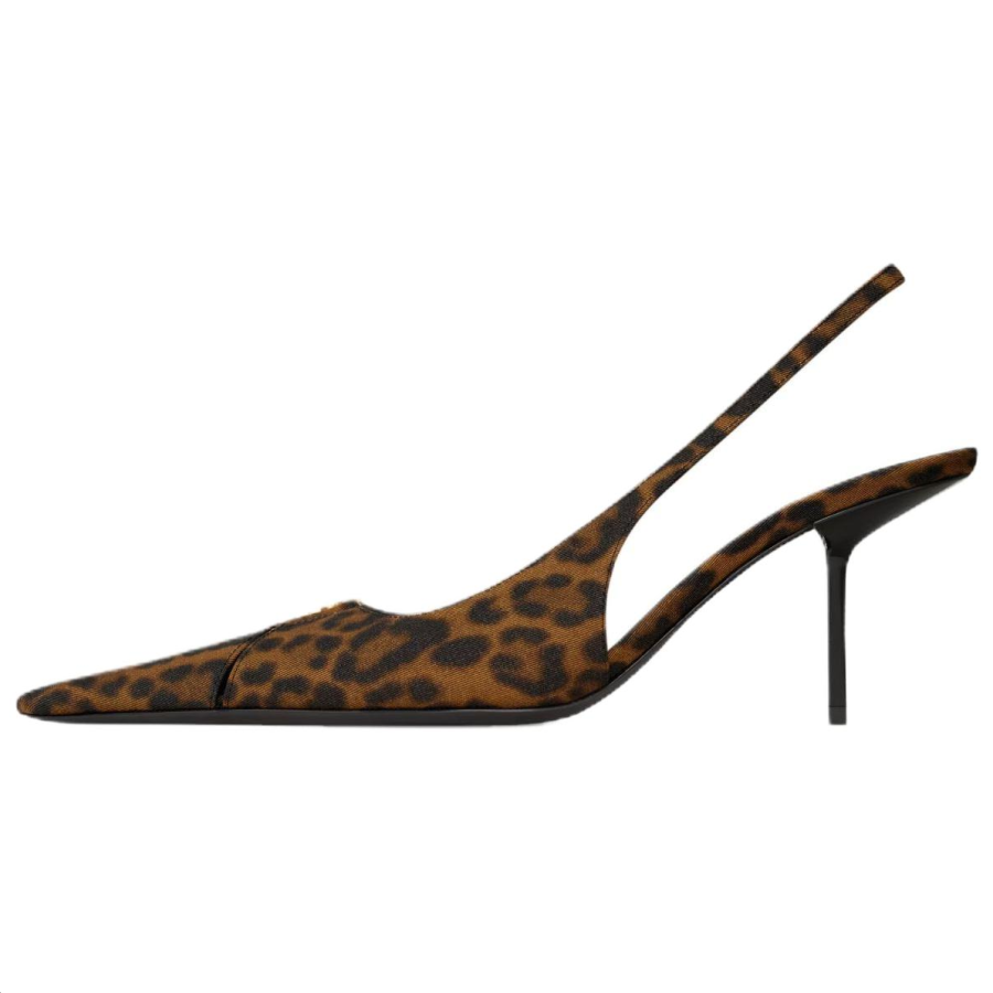SAINT LAURENT BABYLONE BRETEUIL Slim Heel High Heels 7.5cm Women's Leopard Print