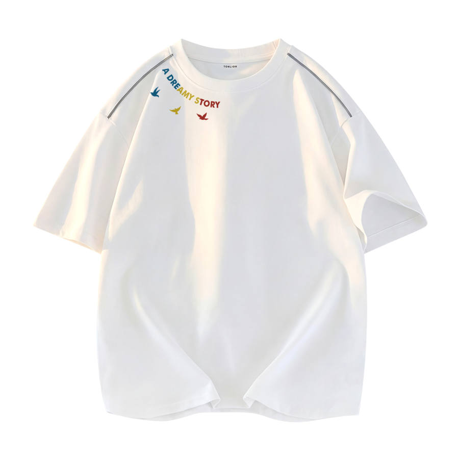 Tonlion T Shirts Unisex Crew Neck Moderate Straight Fit