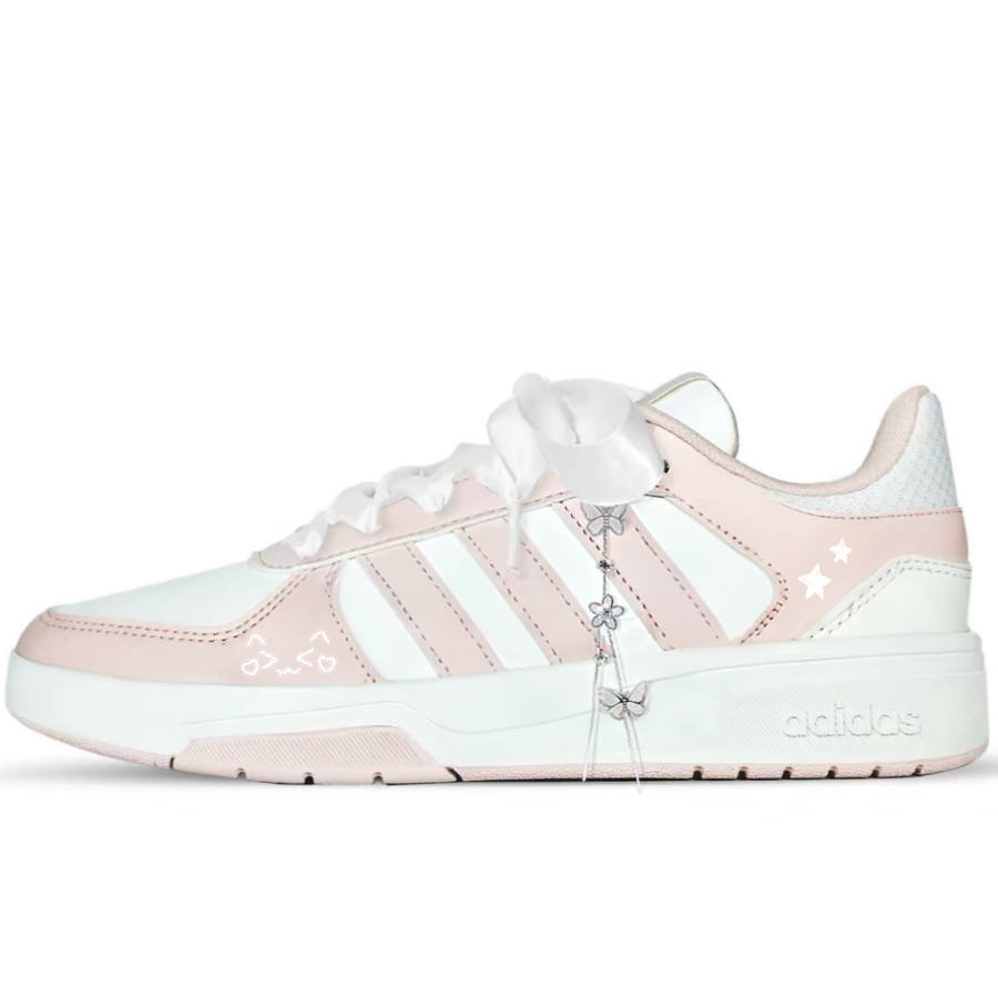 Adidas Adidas COURTBEAT Pu Cushioning Abrasion Resistant Low top Skateboard Shoes Unisex Pink