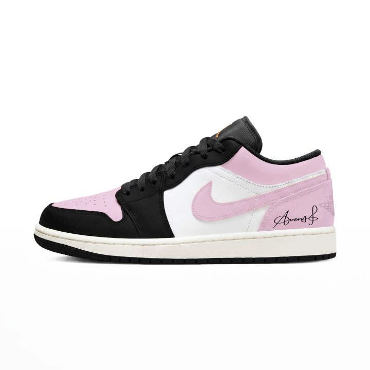Jordan Jordan Air Jordan 1 White Peach Cherry Blossom Synthetic Leather, Leather Abrasion Resistant Low top