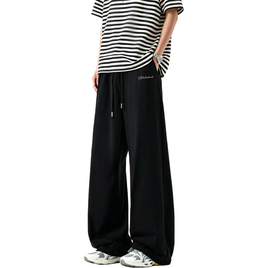 Tonlion Casual Pants Unisex Thin Wide Leg Pants