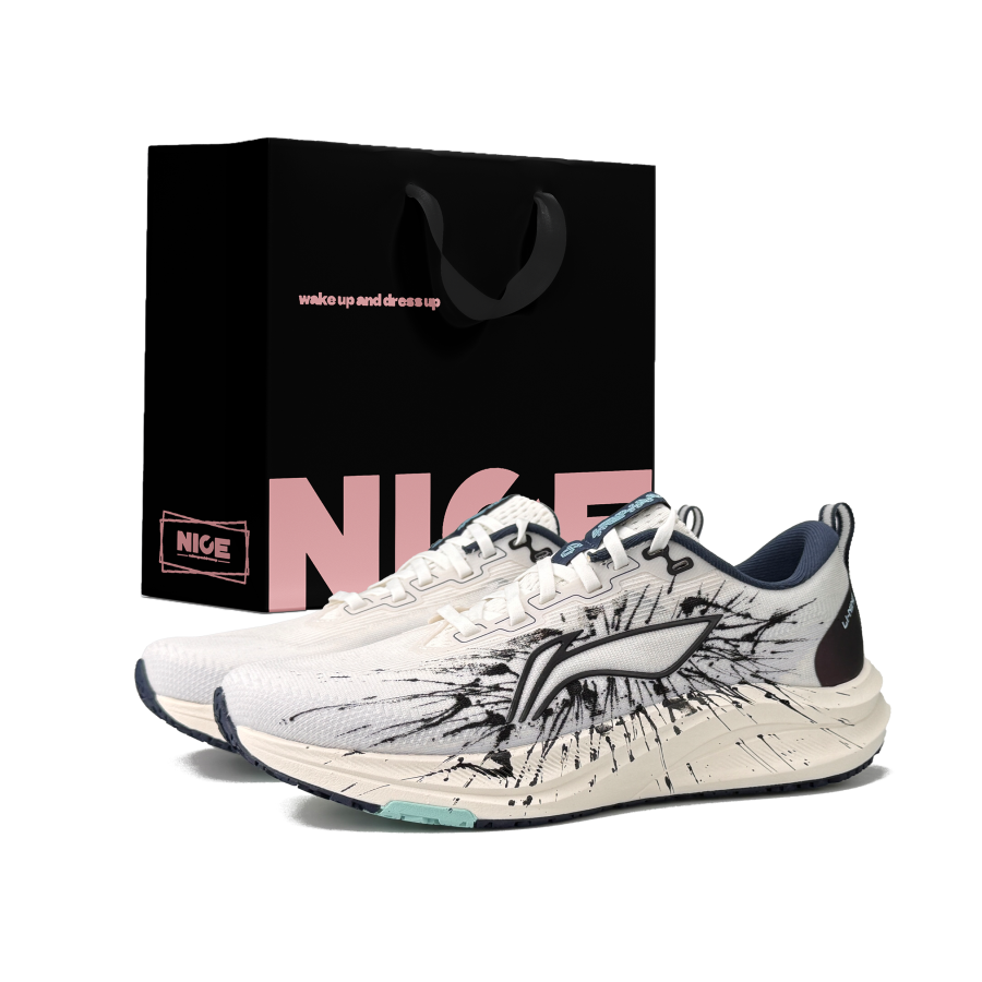 Li-Ning Li Ning Red Hare 8 Cushioning Abrasion Resistant Low top Casual Running Shoes Men's White