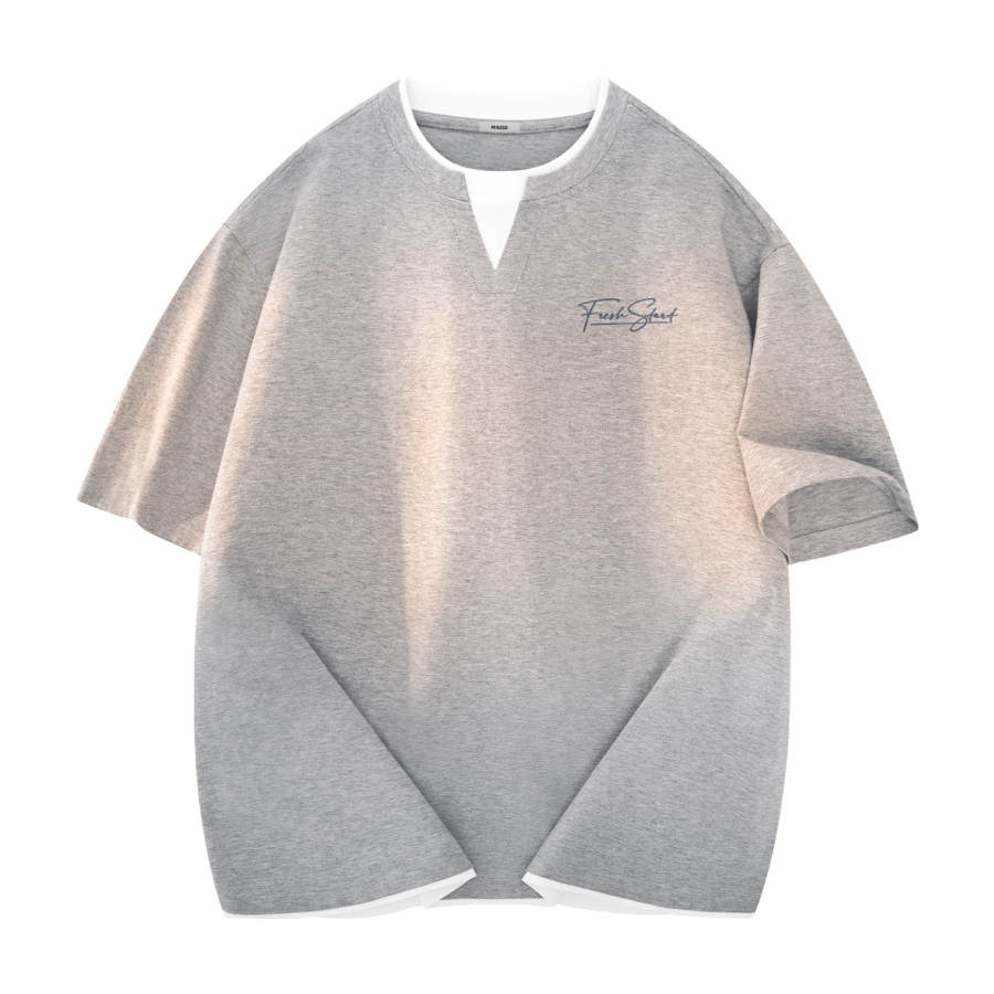 MINISO MINISO T Shirts Unisex Crew Neck Moderate Mock Two Piece