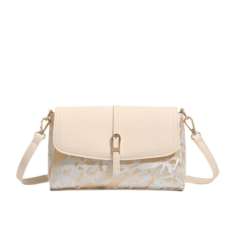 PAYOT Synthetic Leather Shoulder Bag, Crossbody Bag Women's Ecru