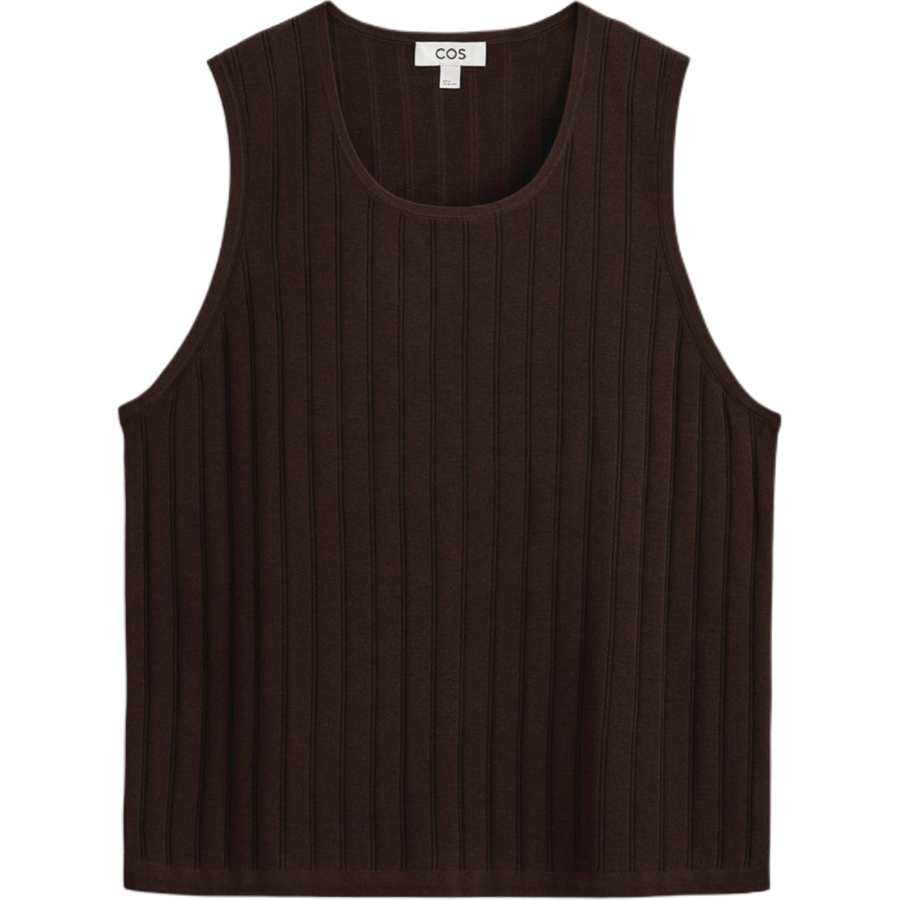 COS Tank Tops Men's Dark Red Crew Neck Moderate Other
