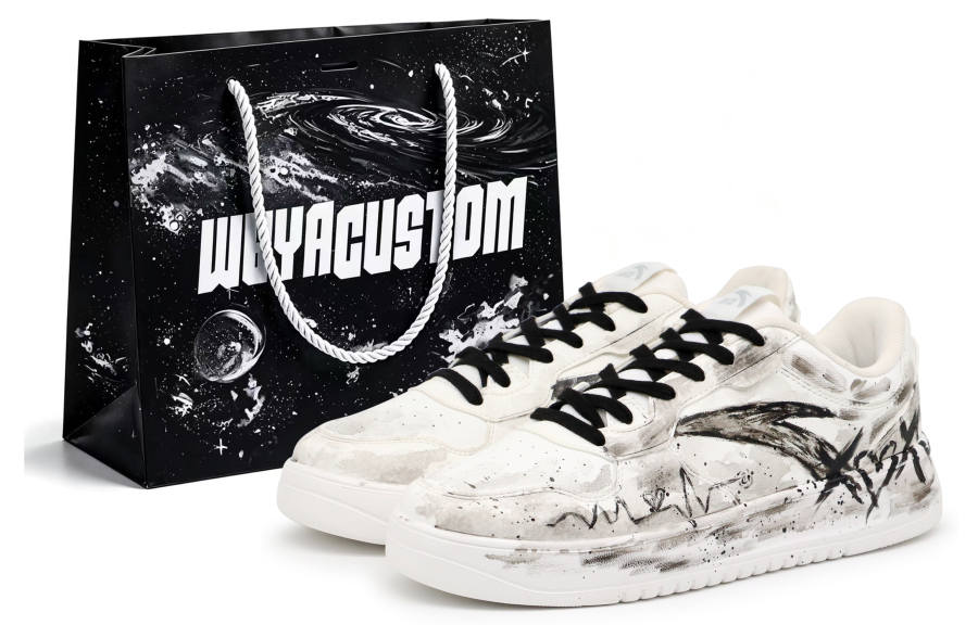Anta Easy Cushioning Abrasion Resistant Low top Skateboard Shoes Men's Black White