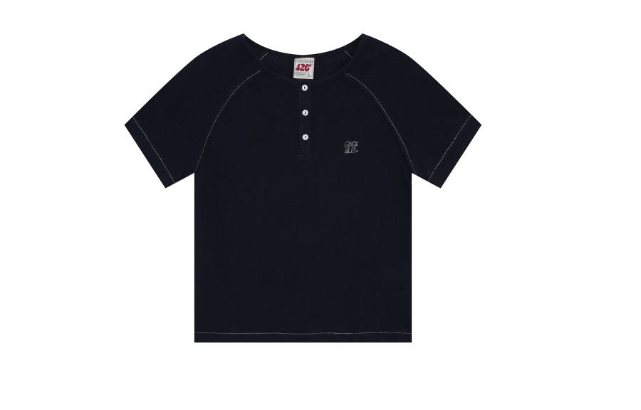 F426 T Shirts Women's Henry Collar Moderate Straight Fit