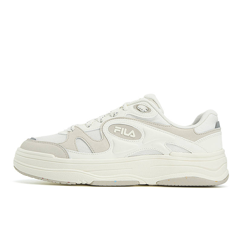 FILA VIBE Abrasion Resistant Lightweight Breathable Low top Skateboard Shoes Men's Early Snow/Oyster Gray Brown