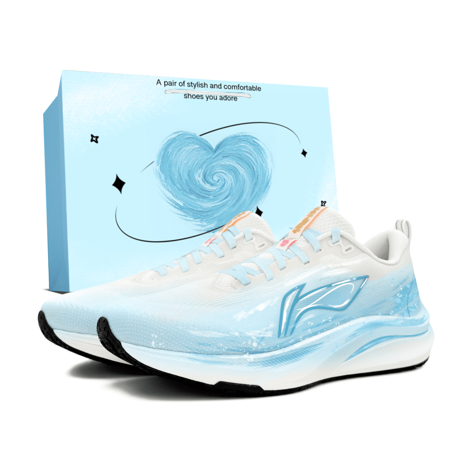 Li-Ning Li Ning Red Hare 8 Cushioning Lightweight Low top Casual Running Shoes Men's Blue White