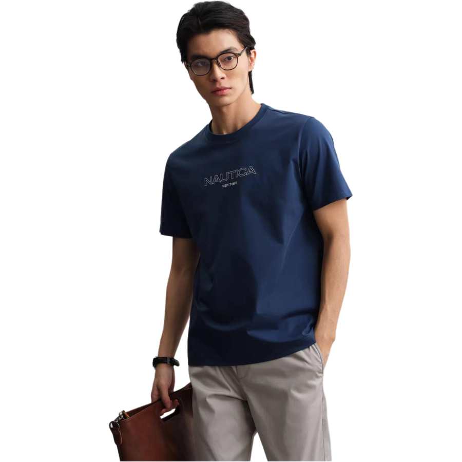 NAUTICA T Shirts Men's Crew Neck Moderate Straight Fit