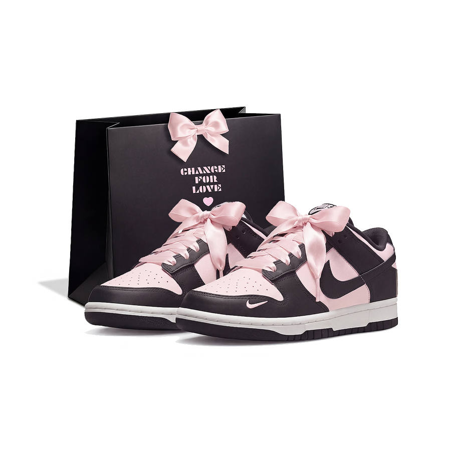 Nike Nike Dunk Shopping Bag, Milkshake Slip Resistant Abrasion Resistant Low top Skateboard Shoes Women's Black Pink