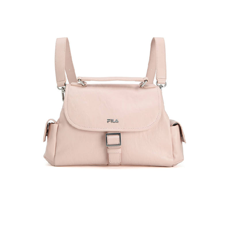 FILA WHITE PU With Synthetic Leather Backpack Women's Rose Smoke Pink
