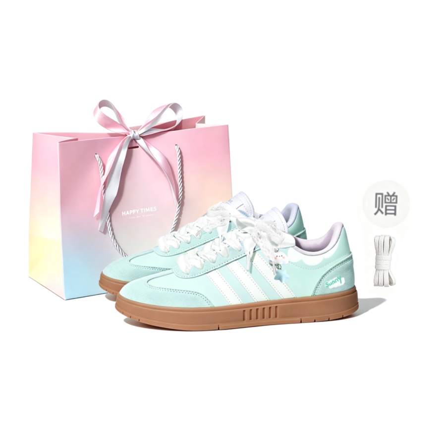 Adidas Adidas Gradas Mint Lid Leather Abrasion Resistant Low top Skateboard Shoes Unisex Cyan