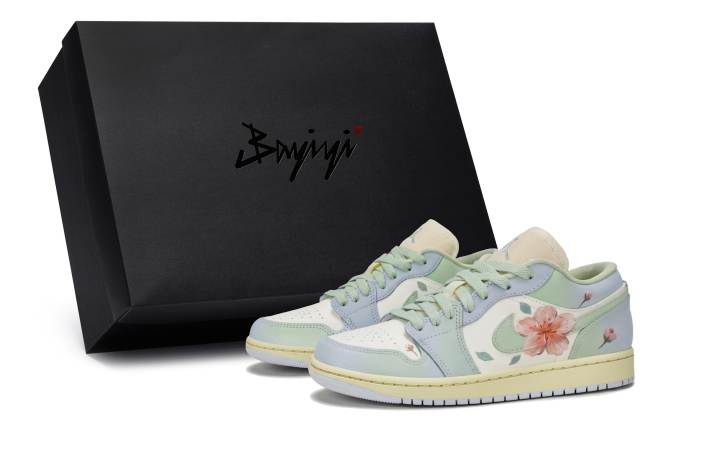 Jordan Jordan Air Jordan 1 811 Manufacturing, Spring Cherry Blossom Light Gray, Special Shoe Box Slip Resistant And Breathable