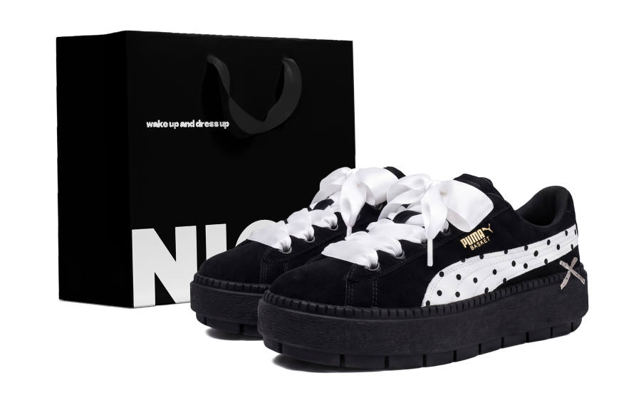 PUMA Platform Trace Moonlit Ballet Pu Slip Resistant Abrasion Resistant Low top Skateboard Shoes Women's