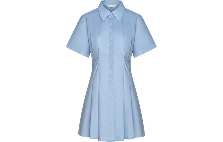 URBAN REVIVO Short Sleeved Dress Women's Light Purple Blue